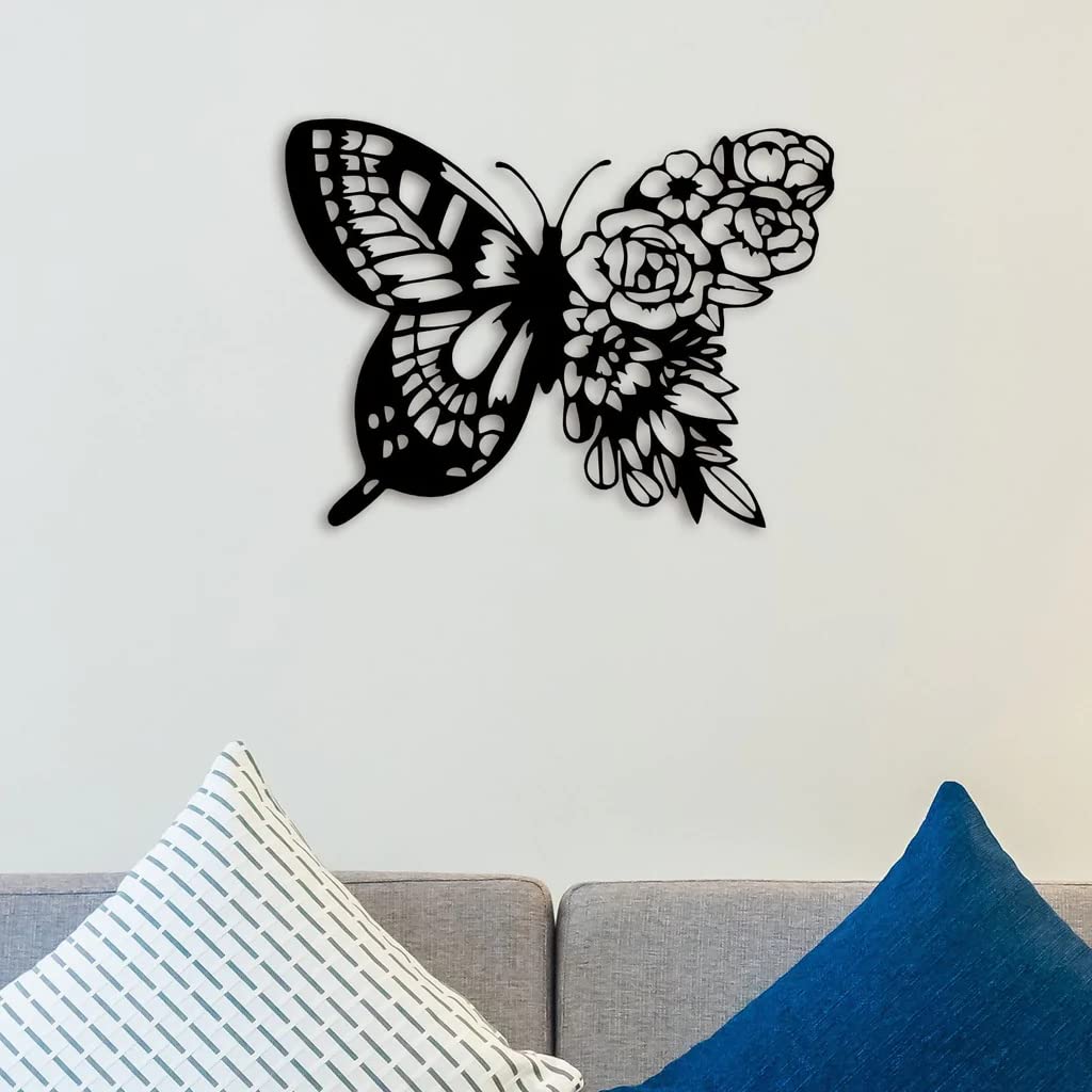 Butterfly Flower Wooden Wall Art