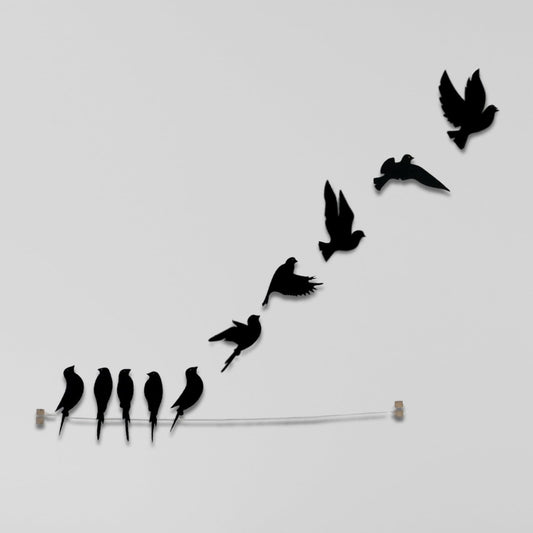 10 Pieces Birds Wall Art