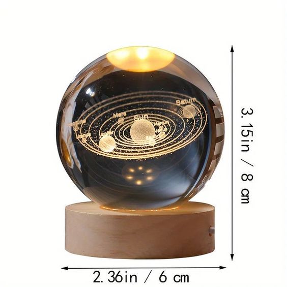 Crystal Ball Night Light with Stand (Warm Light)