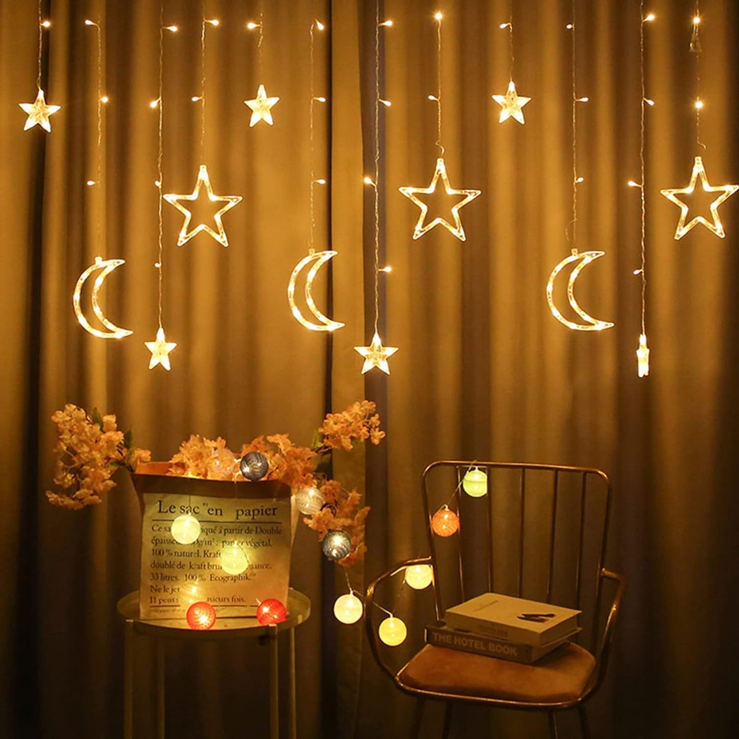 Star & Moon Curtain Lights (10ft Curtain Light)