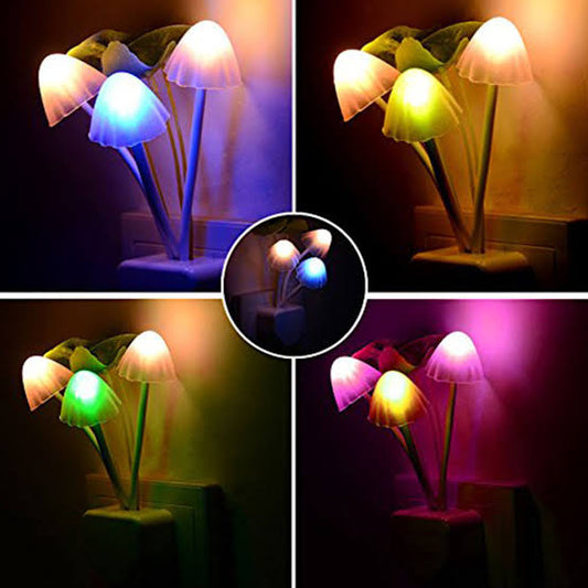 Mushroom LED Night Light for Home (Random Color)