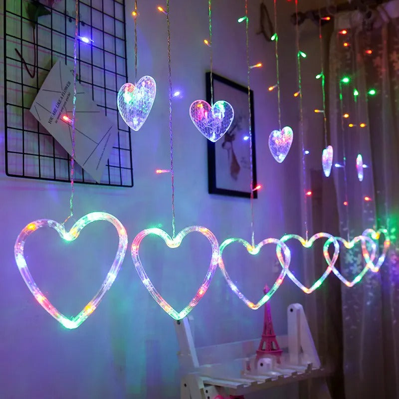 Multi Color Heart Curtain