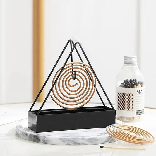 Mosquito Coil Holder Incense Burner - Triangle Design (Black)