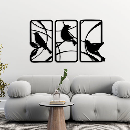 Birds on Branches Wall Art | 3Pcs